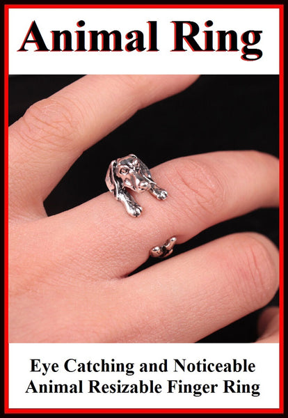 Dog Breed Dachshund Resizable Finger Ring.