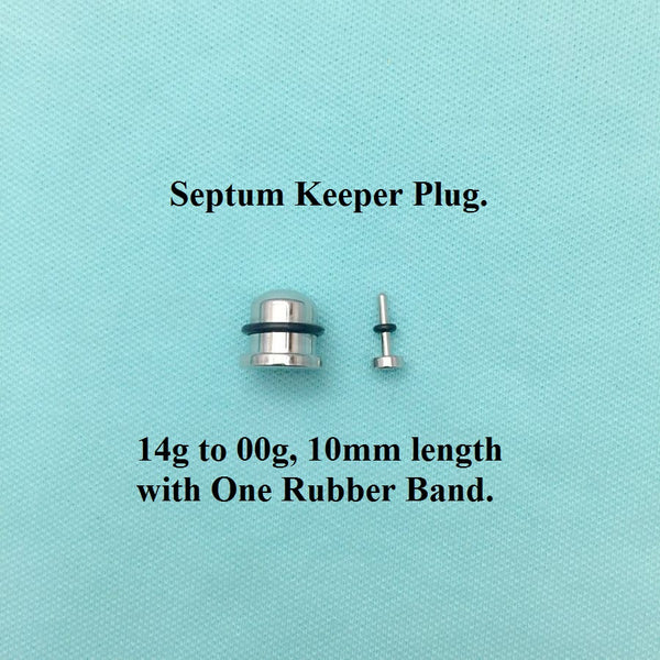 Sterilized Surgical Steel 14-00g Septum Keeper Plug.