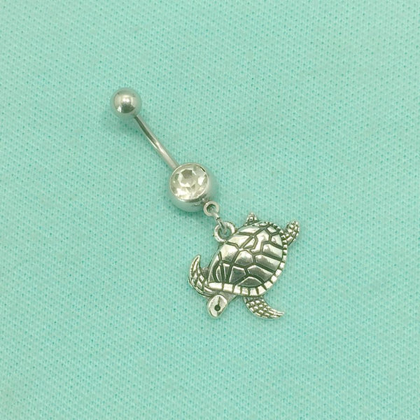 Beautiful Turtle Surgical Steel Handmade Belly Ring