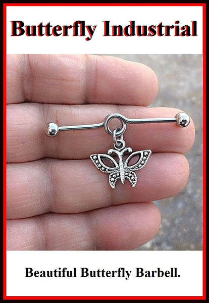 Beautiful Butterfly Charm Surgical Steel Industrial.