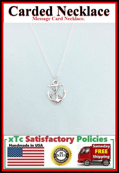 Handcrafted Best Friend Silver ANCHOR Charm Necklace.