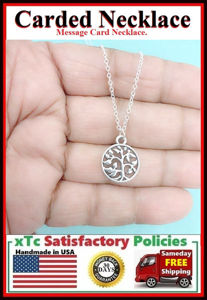 Mother in Law Gift, Handcrafted Family Tree Silver Charm Necklace.