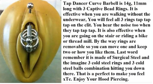 Sterilized 14g TAP Dancer Barbell for VCH Piercing.