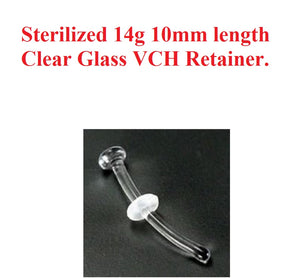 Sterilized 14g 3/8" Length Nearly Invisible Weightless VCH GLASS Retainer.