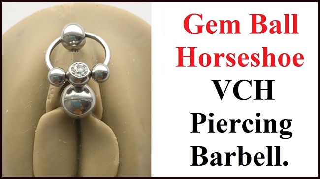 Gem Ball Horseshoe VCH HEAVY BALL Piercing Barbell for EXTRA PRESSURE.