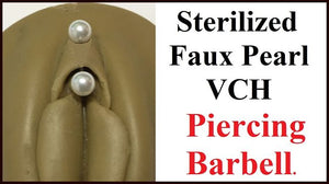 Sterilized Faux Pearl Balls Stainless Steel Barbell for Vertical Hood Piercing.