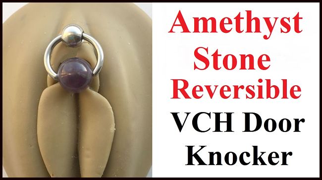 Amethyst Stone Reversible VCH Door Knocker with Heavy Ball for Extra Pressure.