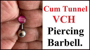 CUM TUNNEL Logo VCH HEAVY BALL Piercing Barbell for EXTRA PRESSURE.