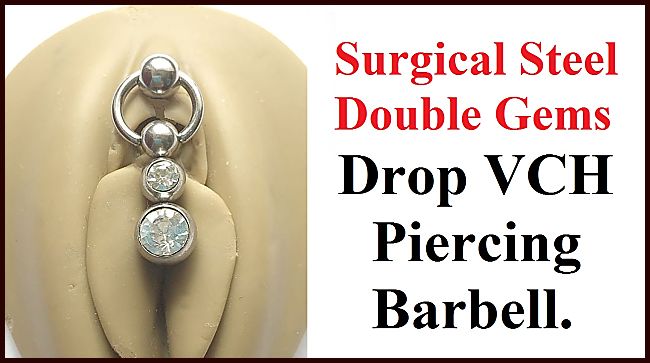Sterilized Surgical Steel DOUBLE GEMS DROP VCH BARBELL.