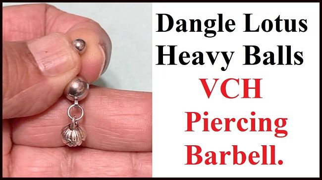 Dangle Lotus Surgical Steel with Heavy Balls VCH Piercing Barbell.