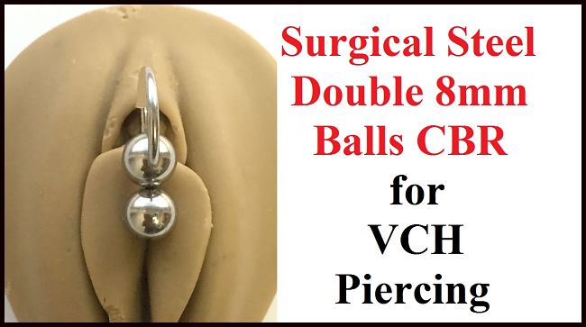 Sterilized 14 g Double 8 mm Balls CBR for VCH Piercing.