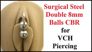 Sterilized 14 g Double 8 mm Balls CBR for VCH Piercing.