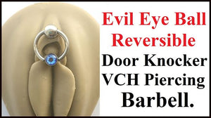EVIL EYE Ball Door Knocker VCH Reversible Piercing Barbell.