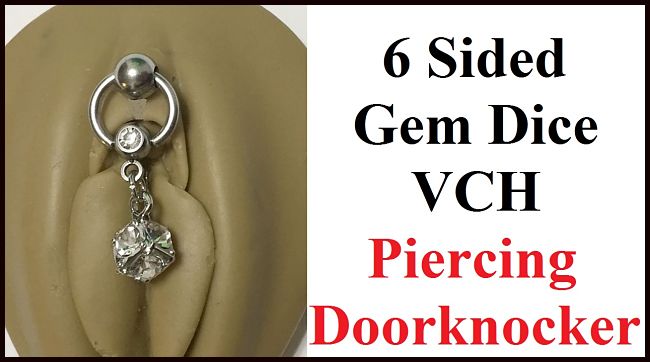 Beautiful 6 Sided Gem Dice Door Knocker VCH Piercing Barbell.