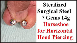 For Horizontal Hood Sterilized Surgical Steel 7 Gems 9/16" Horseshoe.