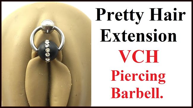 Pretty Hair Extension Gems Ball Door Knocker VCH Piercing Barbell.