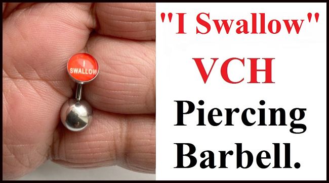 I SWALLOW Logo VCH HEAVY BALL Piercing Barbell for EXTRA PRESSURE.