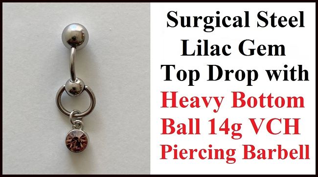 LILAC Gem Top Drop VCH Barbell with Heavy Ball for Extra Pressure.