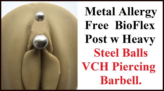 Sterilized 14g Metal Allergy Free Bioflex Post w Steel Balls VCH Barbell.