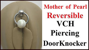 Mother Of Pearl Reversible Door Knocker VCH Piercing Barbell.