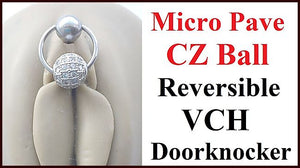 Micro Pave Reversible VCH Door Knocker with Heavy Ball for Extra Pressure.