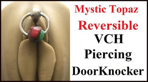 Mystic Topaz Stone Door Knocker VCH Piercing Barbell.