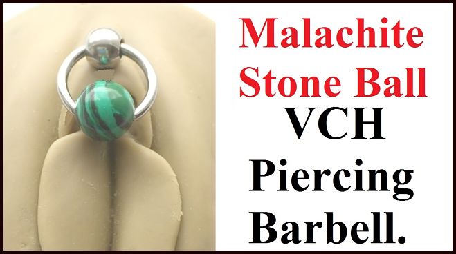 Malachite Stone Door Knocker VCH Piercing Barbell.