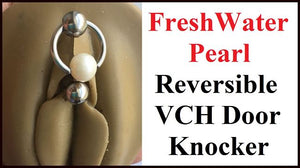 FRESH WATER PEARL Reversible VCH Door Knocker Barbell.