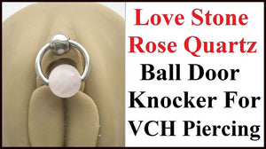 LOVE Stone Rose Quartz Stone VCH Piercing Barbell.