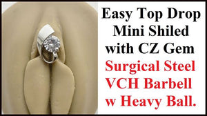 Sterilized Surgical Steel 14g 10mm Length Easy Top Drop MINI SHIELD VCH Barbell