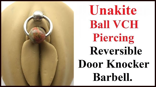 Unakite Stone Reversible DOOR KNOCKER for Vertical Hood Piercing.