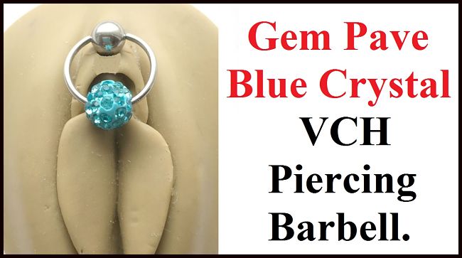 Blue Gems Czeck Pave Crystal VCH Piercing Barbell.