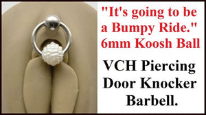 "It's going to be a Bumpy Ride" 6mm White Bumpy Koosh Ball Door Knocker.