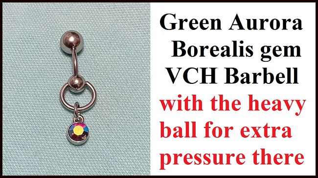 Green Aurora Borealis Drop VCH Barbell with Heavy Ball for Extra Pressure.