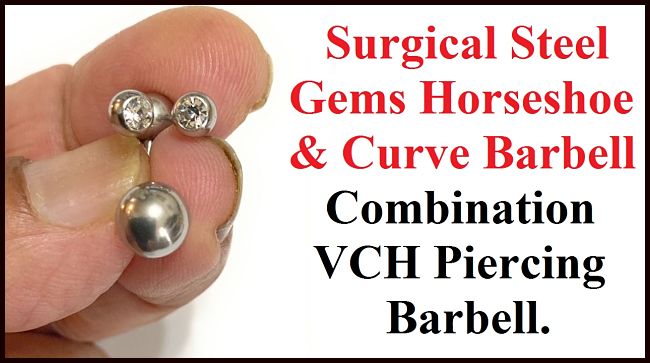 Gems Horseshoe & Curve Bar COMBO VCH Barbell with Heavy Ball for Extra Pressure.