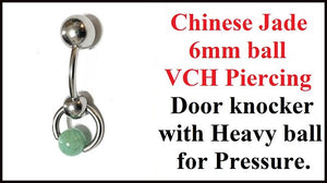 6mm Jade Stone Door Knocker VCH Piercing Barbell.