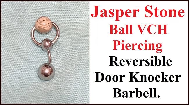 Jasper Stone Reversible DOOR KNOCKER for Vertical Hood Piercing.