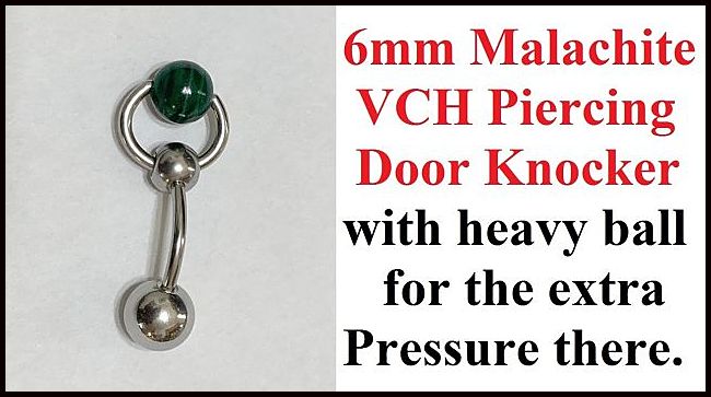 6mm Malachite Stone Door Knocker VCH Piercing Barbell.