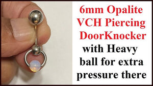 6mm Opalite Stone Door Knocker VCH Piercing Barbell.