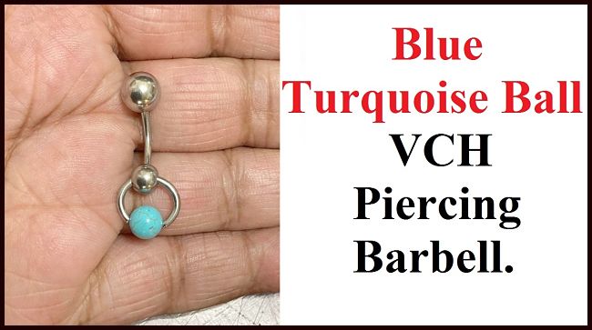 6mm Turquoise Stone Door Knocker VCH Piercing Barbell.