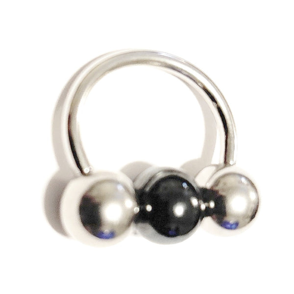 Wanna Hear MOANING 2 Surgical Steel Ball with HEMATITE 10mm 10g 5/8" Frenum HS