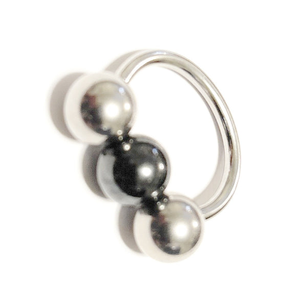 Wanna Hear MOANING 2 Surgical Steel Ball with HEMATITE 10mm 10g 5/8" Frenum HS