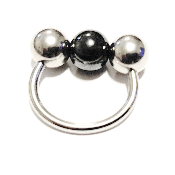 Wanna Hear MOANING 2 Surgical Steel Ball with HEMATITE 10mm 10g 5/8" Frenum HS