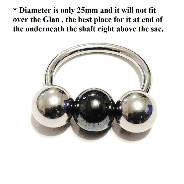 Wanna Hear MOANING 2 Surgical Steel Ball with HEMATITE 10mm 10g 5/8" Frenum HS