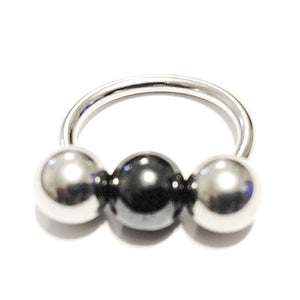 Wanna Hear MOANING 2 Surgical Steel Ball with HEMATITE 10mm 10g 5/8" Frenum HS