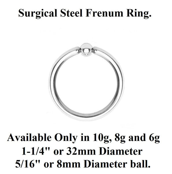 Sterilized Surgical Steel 6g, 1-1/4" FRENUM HOOP.