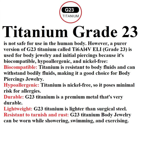 14g Titanium Grade 23 Internal Threaded Minimalist Flat Ends VCH Barbell. All Length.