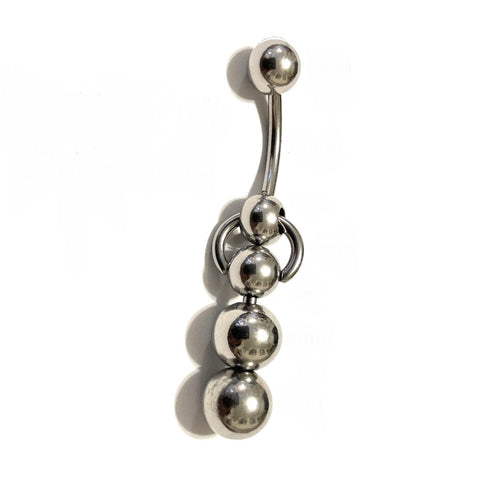 Surgical Steel two Solid 8mm Ball 14g VCH Door Knocker Barbell.