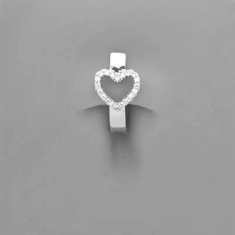 Surgical Steel VCH 14g 10mm Beautiful Gems Heart HINGED Minimalist design CLICKER.