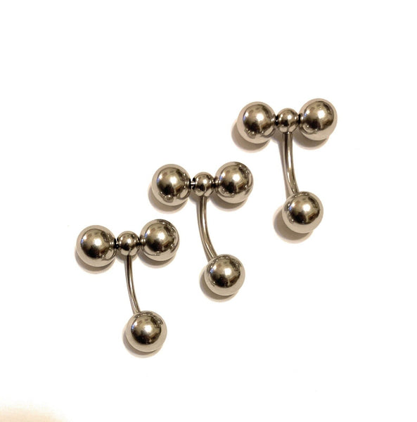 STERILIZED Surgical Steel 14g to 10g 5/8" 3X10mm Balls PA ROLLER BALLS Barbells.